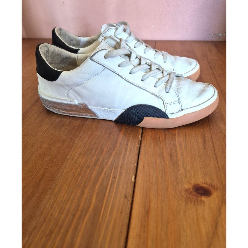 Dolce Vita Zina Plush Lace-up Everyday Sneakers Womens size 7.5 White Leather